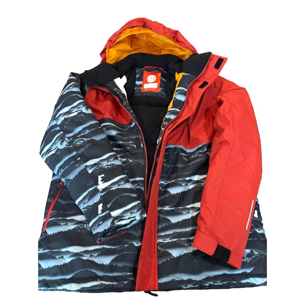 Joua & Compagne Insulated kids Winter Coat‎ Jacket Parka Zippered Black Gray 14